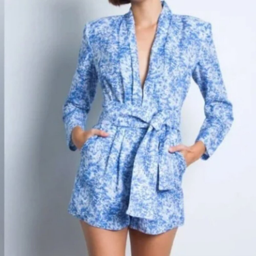 Karina Grimaldi Linen Romper Ditsy Floral size M